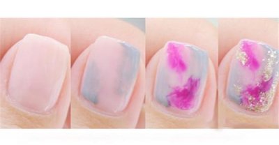 ​美甲教学步骤 优雅晕染美甲教程