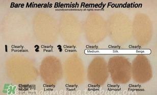 bareminerals矿物粉底色号 bareminerals矿物粉底试色