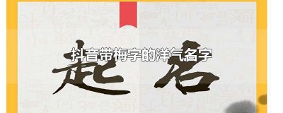 ​抖音带梅字的洋气名字